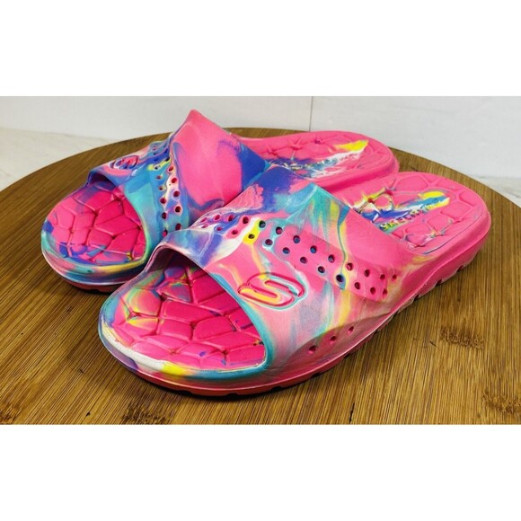 Skechers Foamies Hogan Color Splashed Slide Sandals Girl Size 3 - Picture 1 of 6